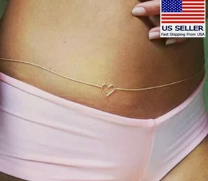 Moda Mujeres Retro Cintura Vientre Cuerpo Bikini Cadena Hueca Amor Corazón Colgante 0568 - Imagen 1 de 9