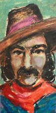 Vintage pastel painting impressionist man portrait