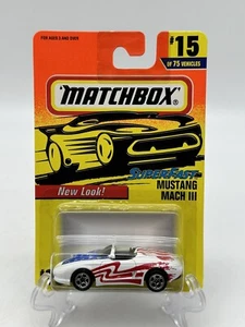 Matchbox Superfast Mustang Mach III (1996) White & Red New Look Toy Car #15/75 - Picture 1 of 2