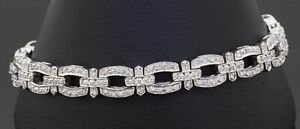 Heavy 14K white gold elegant high fashion 2.52CTW diamond fancy link bracelet