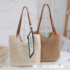 New Large Capacity Shoulder Woven Bag Tote Vacation Beach Bag Women's Bag - Picture 1 of 11