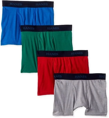Paquete de 4 calzoncillos boxer teñidos Hanes 184372 Ultimate para niños talla M Foto 1 de 2