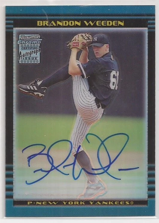 2002 Bowman Chrome Draft Picks Brandon Weeden #172 RC Auto Rookie Yankees Browns - Image 1 of 2