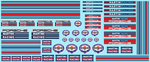 Décalcomanie MARTINI RACING 1/43 1/32 1/24 1/18 Water slide decal scalextric