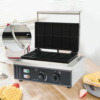 Commercial Nonstick 110V Electric 10pcs Waffle Maker Baker Machine Square 1500W - Image 1 of 4