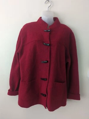 Ruby Rd Womens Jacket Size LargeRed Wool Patch Pockets Chinese Traditional Style - Image 1 of 4