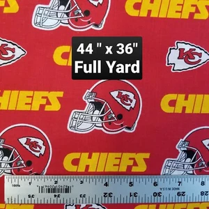 Kansas City Chiefs Material Fabric 100% Cotton NFL National Football Full Yard - Picture 1 of 1