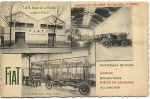 FIAT AUTOMOBILES Pubblicità Garage Parigi Cartolina d'epoca, RARA! (L5846) - Foto 1 di 2