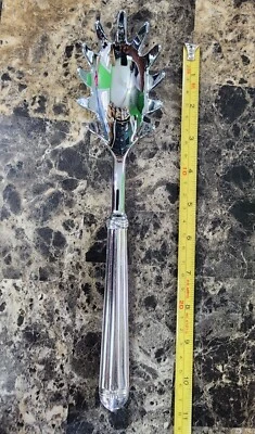 👌A W PLATA ACANALADA Y MANGO CON BANDAS "11" PASTA / ESPAGUETIS 🍝 SERVIDOR Foto 1 de 4