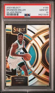 2023-24 Panini Select Silver Prizm Brandon Miller RC PSA 10 - Picture 1 of 2