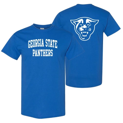 Georgia State Panthers Front and Back Print Licensed Short Sleeve Shirt - Royal Cover