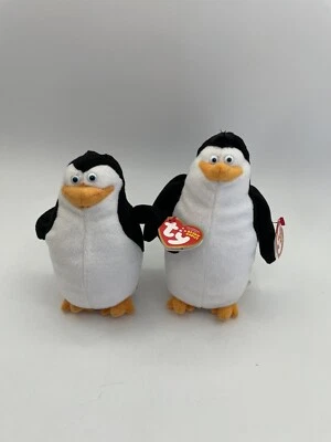 Skipper & Rico Penguins of Madagascar Penguin Ty Beanie Babies 2010 lot set - Image 1 of 4