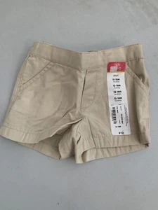 NWT Okie Dokie Infant Girl Shorts Sz 12-18mos Khaki Retail $12 (MW-32 (x2)) - Picture 1 of 4
