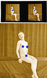 PHOTO STEREO EROTIQUE sur verre NU FEMININ 1900 - 1920  risque nude  / 739 - Bild 1 von 3
