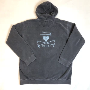 Myopia Polo Club Logo Garment Dyed Hoodie Sweatshirt Mens Size Medium - Picture 1 of 10