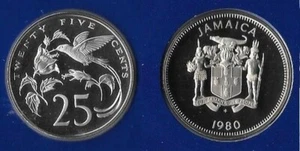 1980 Jamaica Proof 25 c hummingbird - Picture 1 of 1