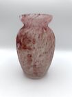 Vase Glas Marmoriert berfang Satiniert Glaskunst Rot Luftblasen