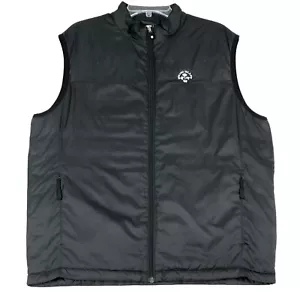 Footjoy Puffer Golf Vest Men L Full Zip Insulated Quilted Lightweight Black Logo - Picture 1 of 12