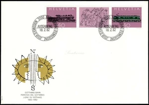 FDC Suiza 1982, centenario. Ferrocarril de San Gotardo. - Imagen 1 de 2