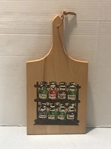 Vintage Nevco Wood Cutting Board Kitchen Wall Art Yugoslavia Spice Rack Picture - Bild 1 von 8