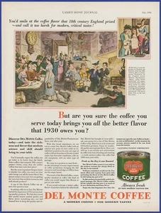 Vintage 1930 DEL MONTE Coffee Kitchen Art Décor Ephemera 1930's Print Ad - Picture 1 of 1