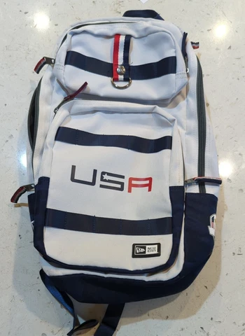 2020 Ryder Cup New Era USA Slim Pack Backpack White 18”x12” Whistling Straits Cover