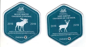 Ontario MNR 2019 parches de cazadores de alces - Michigan DNR ciervo - oso - cresta - insignia - Imagen 1 de 1