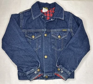 OshKosh Kinder blau Denim rot kariert Flanell gefüttert Jacke Größe 7 - Bild 1 von 7