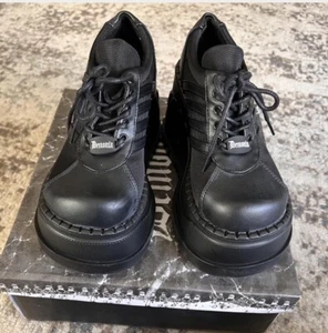 Demonia Platform Shoes DEMONIA STOMP-08 - BLACK VEGAN LEATHER - Picture 1 of 7