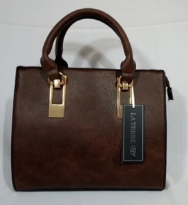 La Terre Fashion Vegan Woman’s Handbag Brown - Picture 1 of 7
