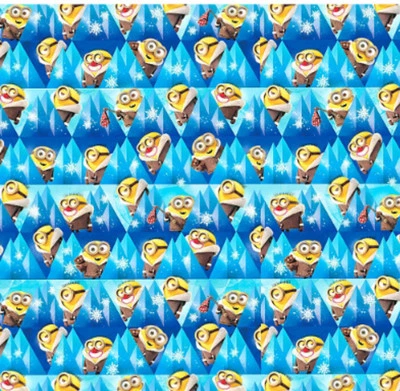 MINIONS GIFT WRAP WRAPPING PAPER FOLDED FLAT ALL HOLIDAY 20 SQ. FT. NEW 1 LEFT - Image 1 of 4