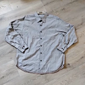 Tommy Bahama Hemd mit Knopfleiste L Seide Langarm weiß gelb Allover - Bild 1 von 8