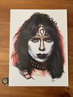 KISS VINNIE VINCENT 9"X12" OFFICIAL ART PRINT ON CARD OF VV IN CREATURES MAKE UP