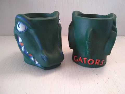 Set 2 Vintage Florida Gators NCAA Albert Mascot Green Rubber Beer Can Cooler Cover