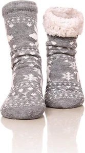 Fuzzy Warm Slipper Socks Women Winter Floor Socks Super Soft Lined with Grippers - Picture 1 of 12