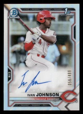2021 Bowman Chrome Prospect AUTO Refractors #CPAIJ Ivan Johnson /499 - Image 1 of 2