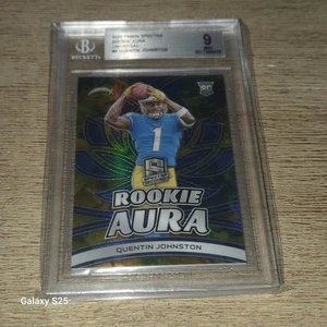 #10/10 Quentin Johnston RC Spectra Rookie Aura UNIVERSAL #RAQJ BGS 9 Chargers - Picture 1 of 2