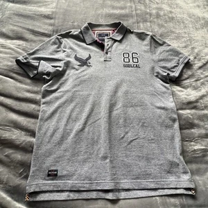 SoulCal&Co Polo Shirt Mens 2XL Grey Short Sleeve Tipped Collar High Low Slit - Picture 1 of 7