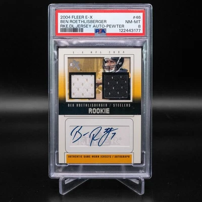 Camiseta deportiva Fleer E-X Ben Roethlisber 2004 radiocontrol automática/55 doble peltre #46 PSA 8 Foto 1 de 2