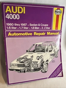 Haynes Service Manual 615 Audi 4000 1980-87 Sedan & Coupe 1.6 1.7 1.8 2.2 Liters - Bild 1 von 16