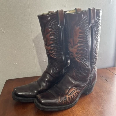 Wrangler 5630 复古罕见靴子 尺码 11 D 男式 Firebird 皮革 — 第 1/4 张图片