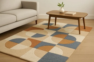 hand tufted wool rug  | Handmade Area rug | Abstract pattern modern rug - Image 1 of 3