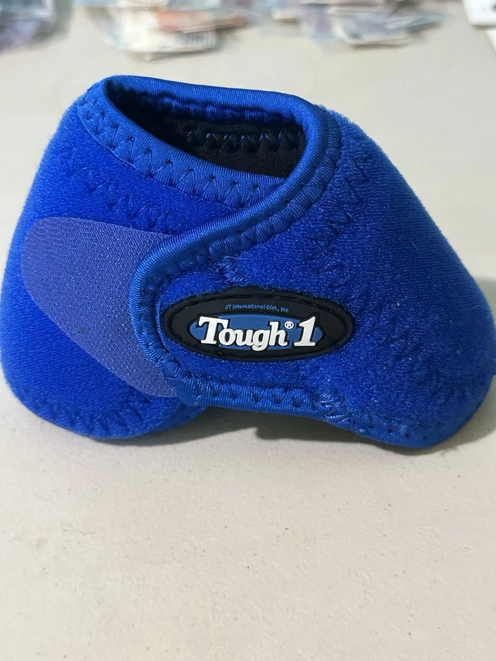 Tough 1 No-Turn Overreach Bell Boot For Horse, Med, Blue - Image 1 of 4