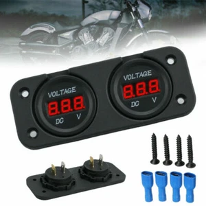 DC 12/24V Car Dual Battery RED LED Digital Volt Meter Boat Voltage Marine Gauge - Picture 1 of 5