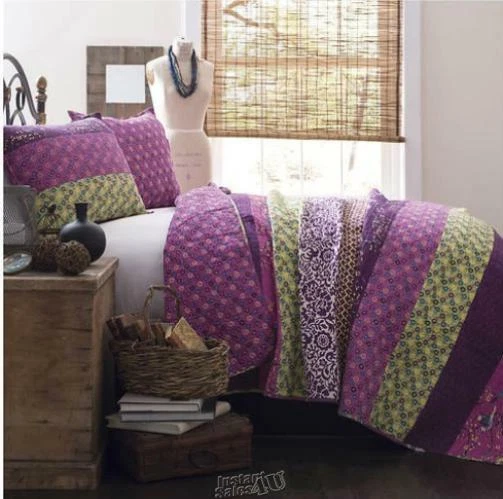 Decoración exuberante - Juego de edredón de algodón de 3 piezas Royal Empire ciruela rey 88x92 reversible Foto 1 de 2