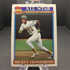 1991 Topps All-Star Rickey Henderson #391 HOF Oakland Athletics