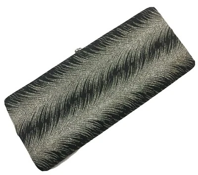 Bolso sin asas vintage discoteca retro glamuroso negro plateado metálico bloqueo de beso  Foto 1 de 4