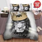 Lion Crown King Personalized Custom Name Quilt Duvet Cover Set Double Kids