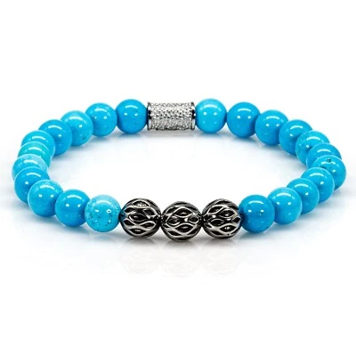 Perlenarmband Blauer Türkis Perlen Silver Sphaera - Bild 1 von 4