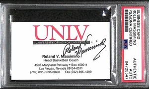 Rollie Massimino "UNLV Runnin Rebels & HOF" Autographed Signed Business Card PSA - Picture 1 of 3